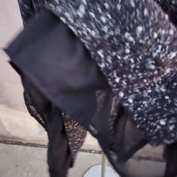 Lane bryant black and white sweater with sheer black hem - Picture 3 of 5